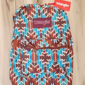 Wrangler Women's Vibrant Pattern Backpack - Blue and Brown